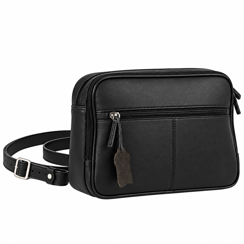 (image for) 6525 Black Italian Leather Bag (New)
